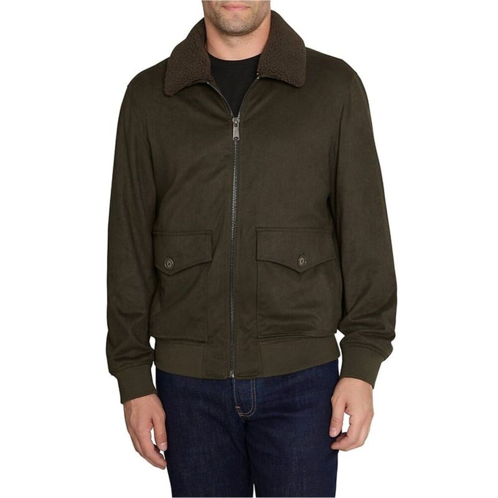 Sam Edelman Mens Faux Shearling Bomber Jacket, NWT